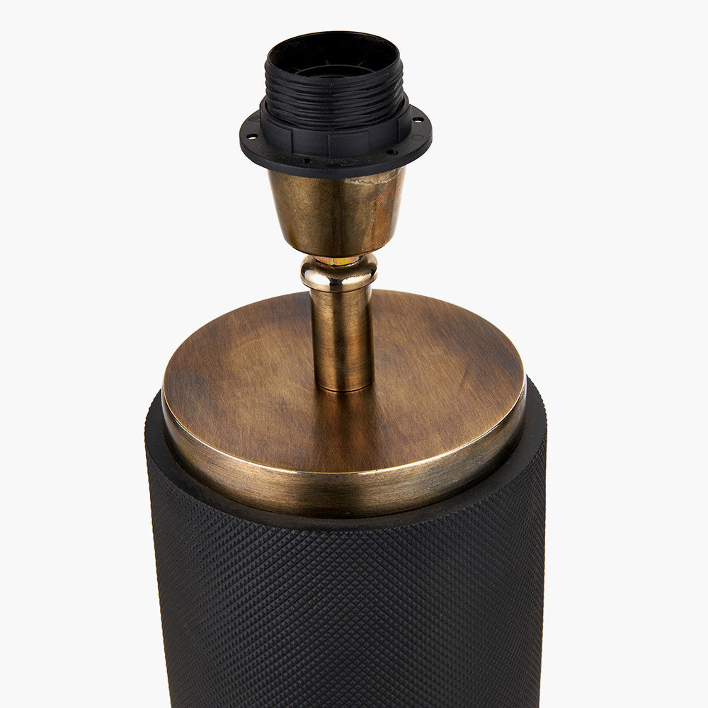 Alnico Black & Brass Metal Textured Table Lamp - Base Only